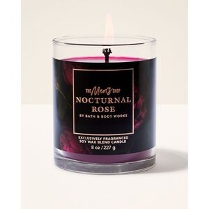 New Bath & Body Works Nocturnal Rose Candle Single Wick Candle Mens Collection